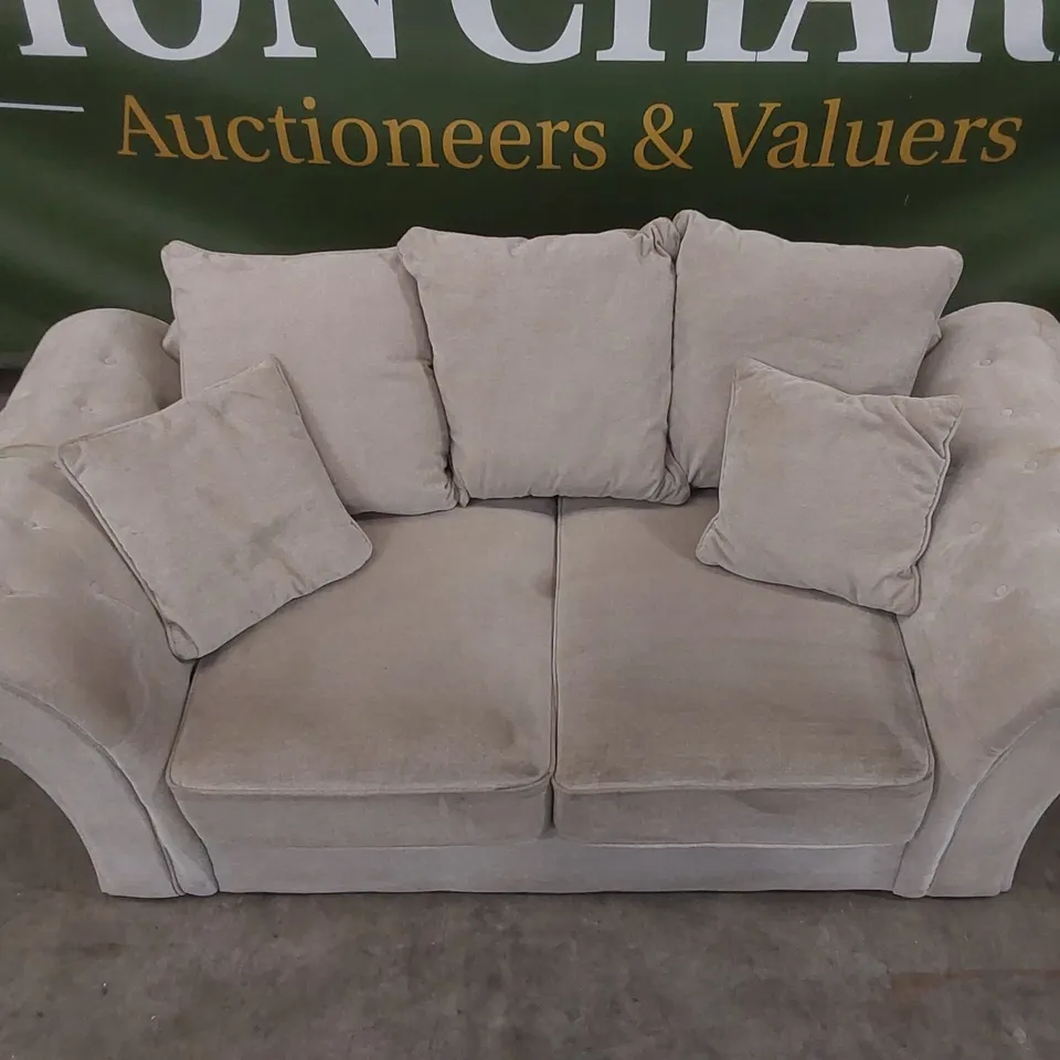 QUALITY DESIGNER WINDSOR 3 SEATER FABRIC UPHOLSTERED SCATTER BACK SOFA