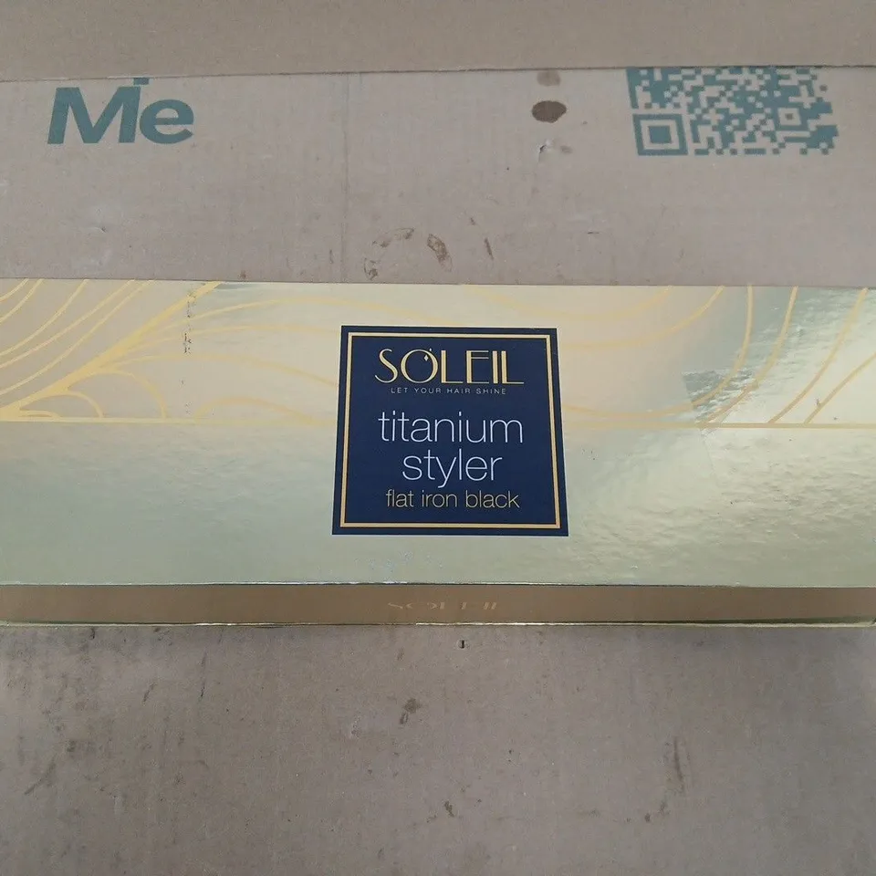 SOLEIL TITANIUM STYLER FLAT IRON – BLACK, BOXED