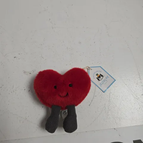 JELLYCAT HEART PLUSH KEYRING – RED WITH GREY LEGS 