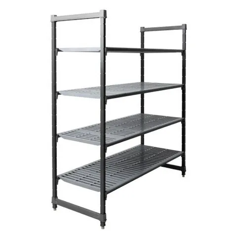 BOXED CAMBRO CAMSHELVING BASICS PLUS 4 TIER SHELVING STARTER UNIT 1830 X 1525 X 610MM
