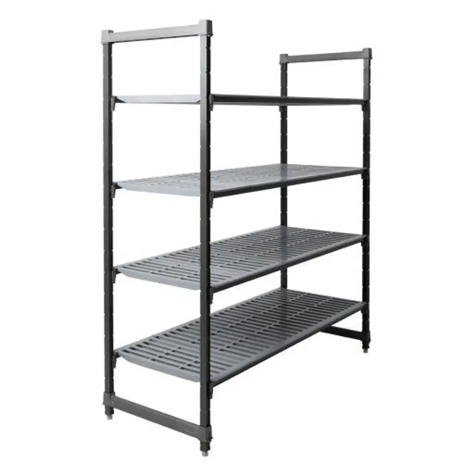 BOXED CAMBRO CAMSHELVING BASICS PLUS 4 TIER SHELVING STARTER UNIT 1830 X 1525 X 610MM