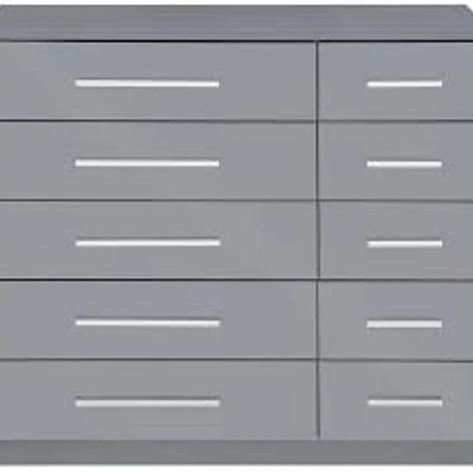 PRAGUE GLOSS 5 + 5 WIDE CHEST OF DRAWERS (2 BOXES) RRP £199