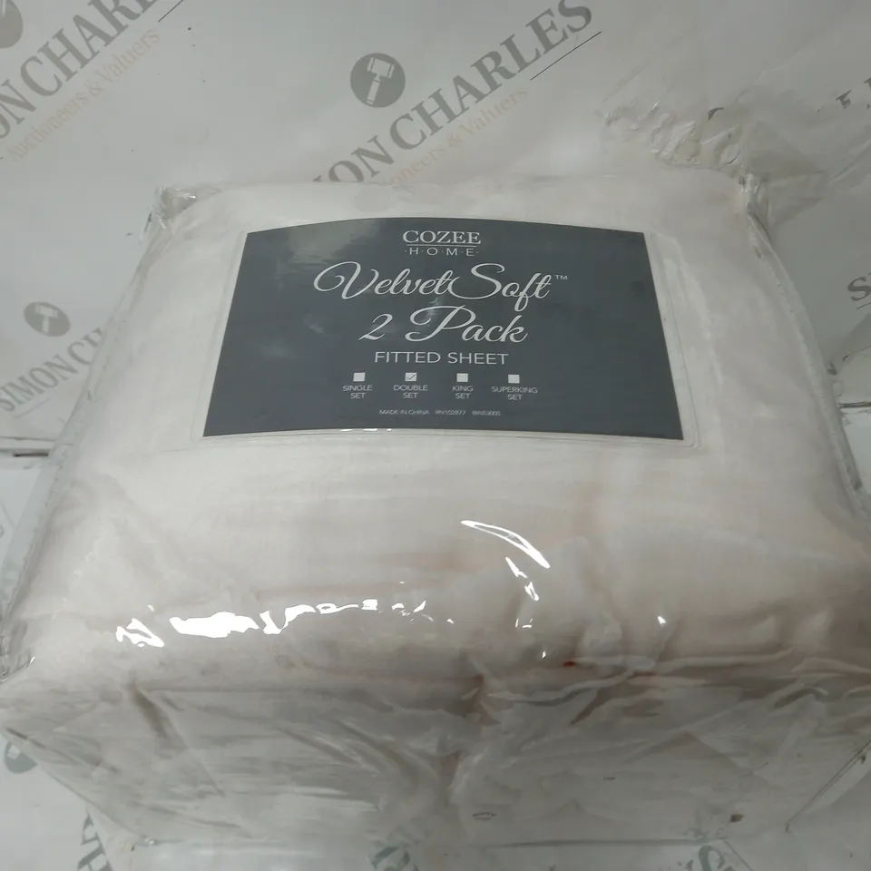 COZEE HOME SUPER SOFT 2 PACK FITTED SHEETS LIGHT TAUPE DOUBLE