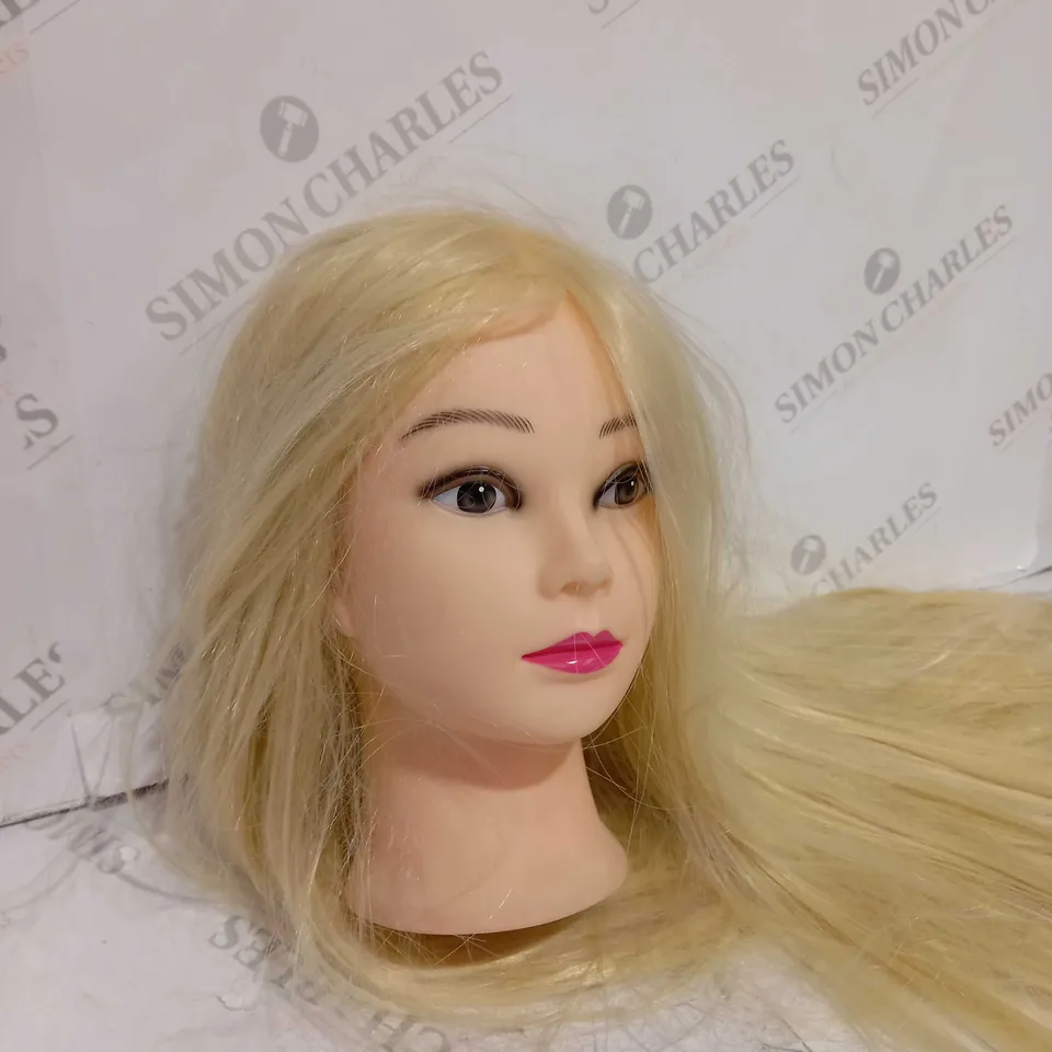 MANNEQUIN HEAD WITH BLONDE FAUX HAIR  