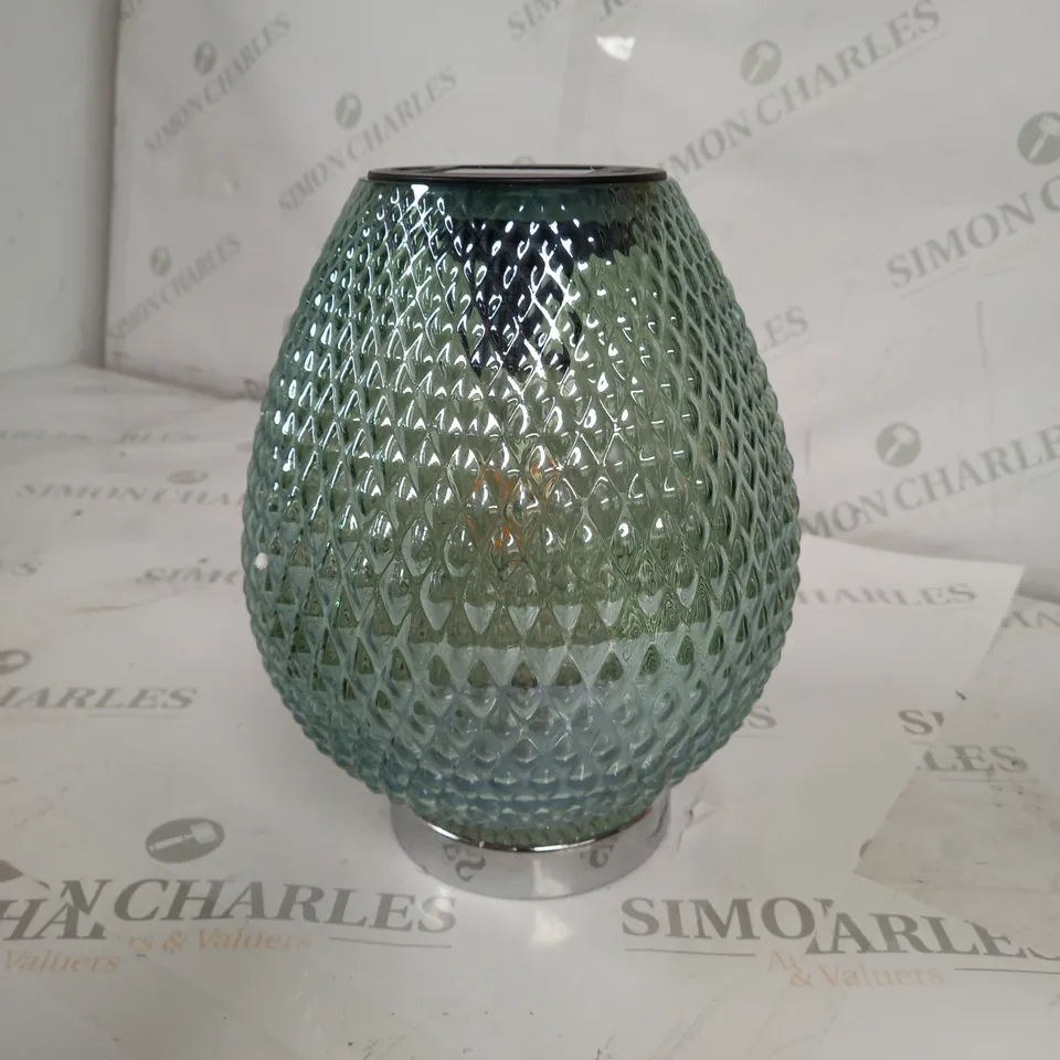 BOXED MY GARDEN STORIES TABLE TOP GLASS SOLAR LANTERN - COLLECTION ONLY