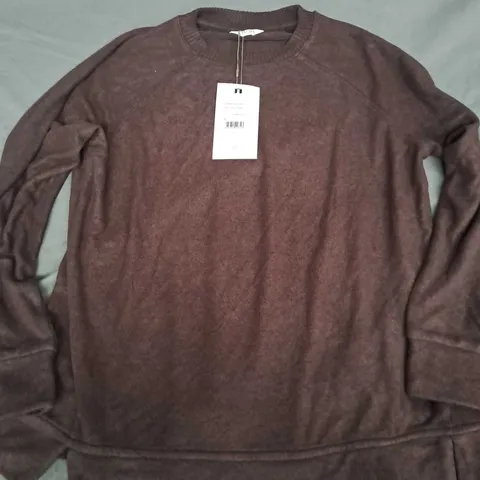 ELLE SUPERSOFT RAGLAN TOP IN CHOCOLATE MELANGE - XXS