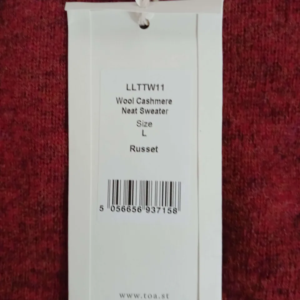 TOAST WOOL CASHMERE NEAT SWEATER RUSSET  SIZE L