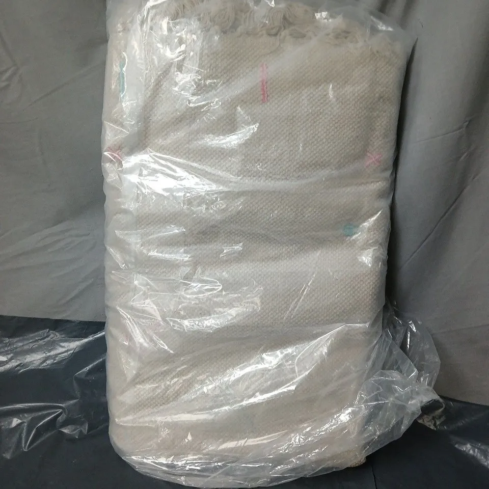 MIXED COLOURED RUG WITH WOVEN BACK - 120 X 200CM 