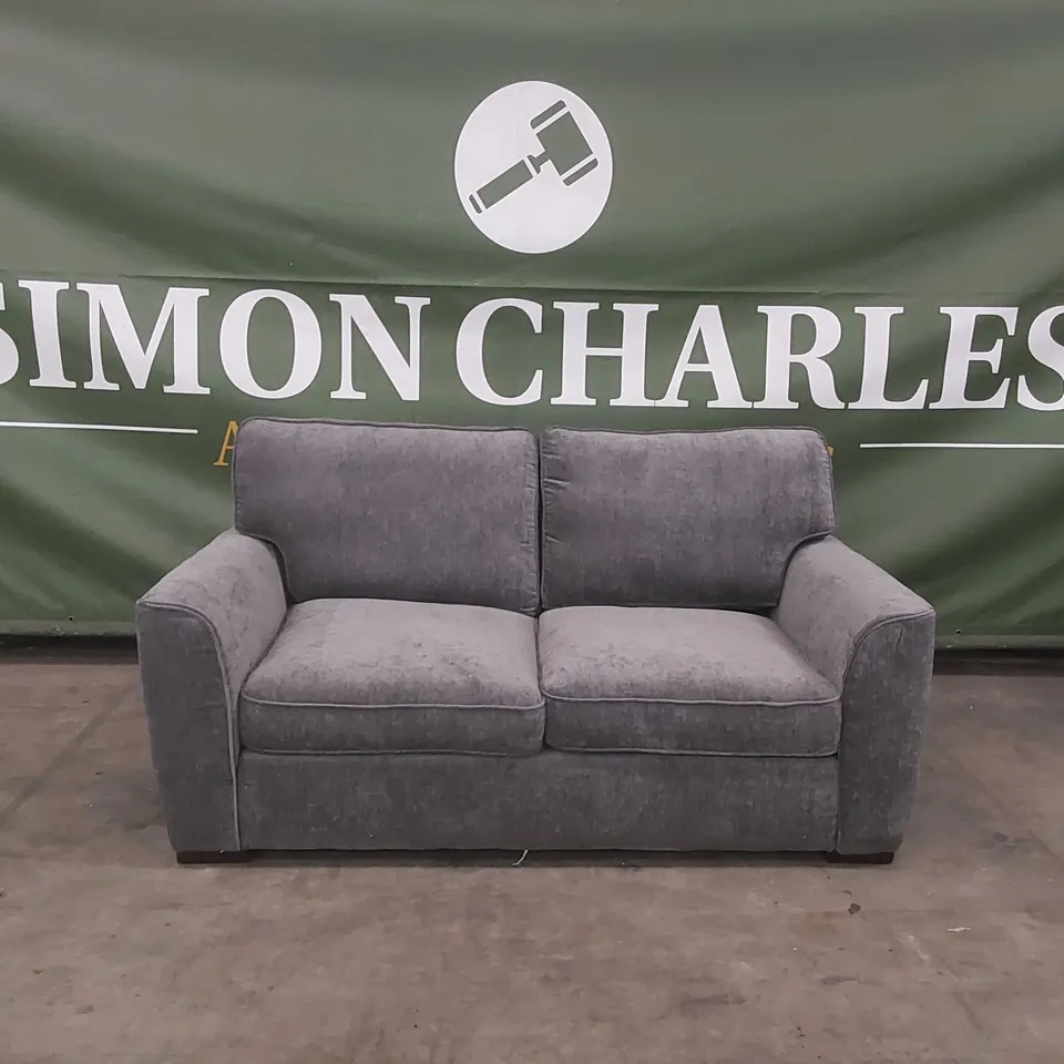 QUALITY DESIGNER MANHATTEN 3 SEATER FABRIC UPHOLSTERED SOFA - CHARCOAL