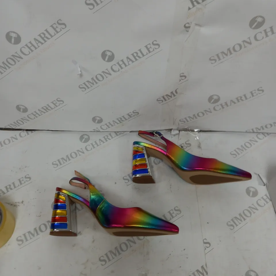 MODA IM PELLE RAINBOW DESIGNED HIGH HEELS - UK SIZE 5