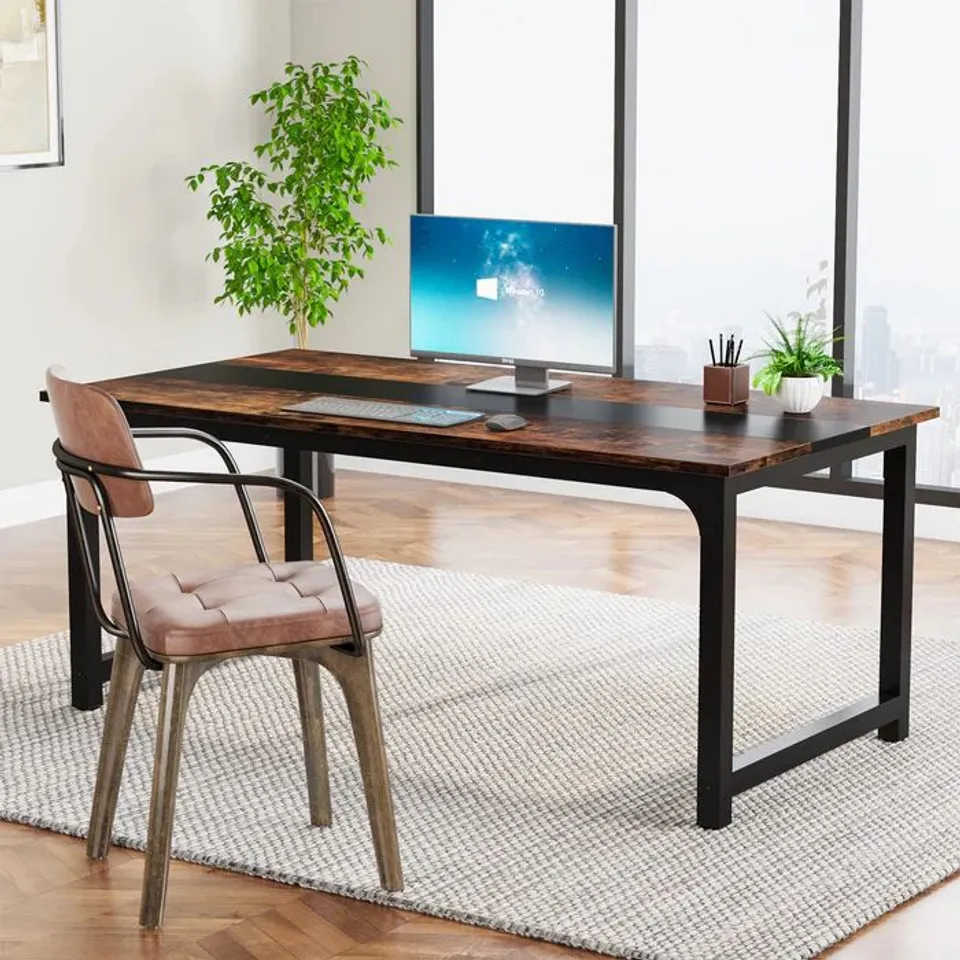 BOXED TRIBESIGNS LARGE MODERN COMPUTER DESK - 63"X31.5" OFFICE WORKSTATION (1 BOX)