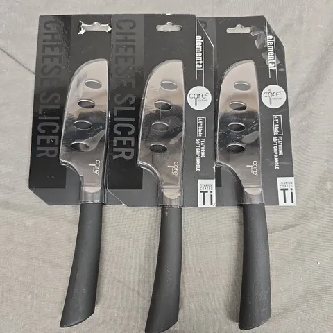 SET OF CORE KITCHEN ELEMENTAL 4.5" CHEESE SLICER KNIVES