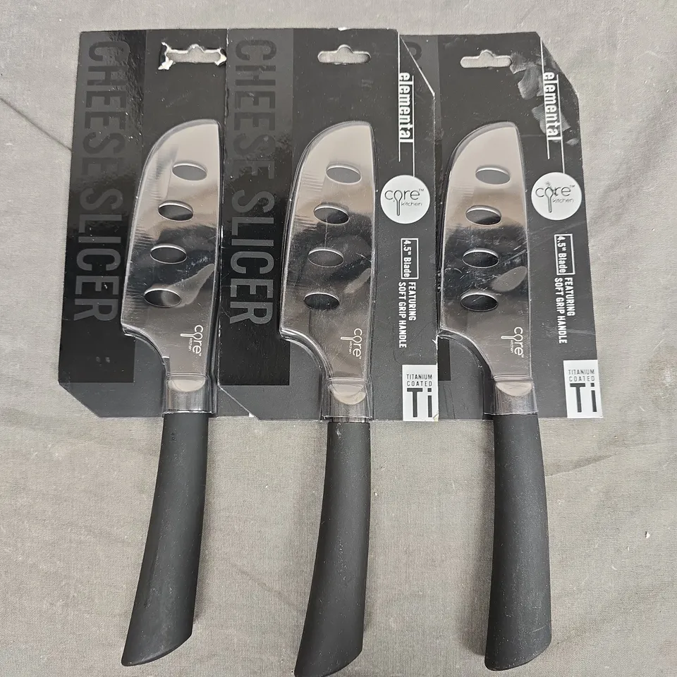 SET OF CORE KITCHEN ELEMENTAL 4.5" CHEESE SLICER KNIVES 
