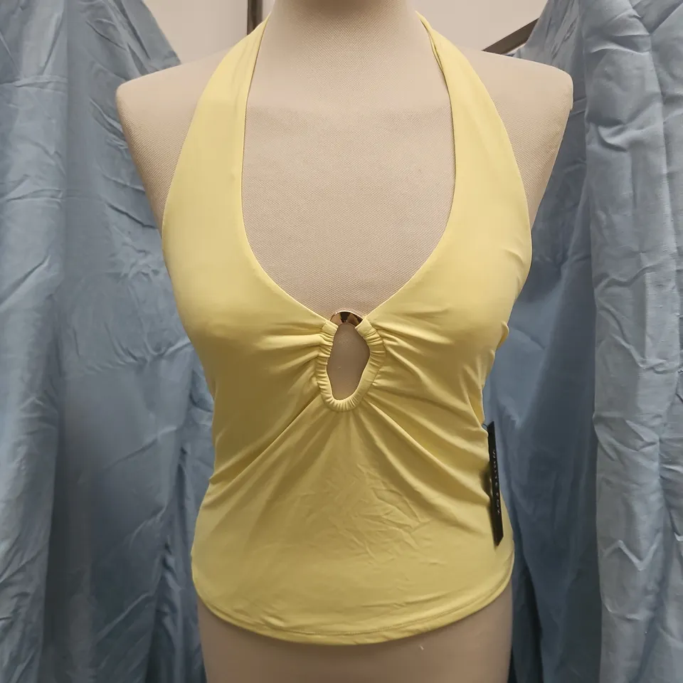 WHITE FOX CELESTIA HALTER TOP LEMON – UK L