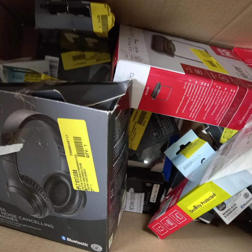 APPROXIMATELY 20 ASSORTED ITEMS TO INCLUDE DVD PLAYER, SKY PLUS HD REMOTE CONTROL, USB 2 WAY CABLE FREE SOCKET ADAPTER ETC. 