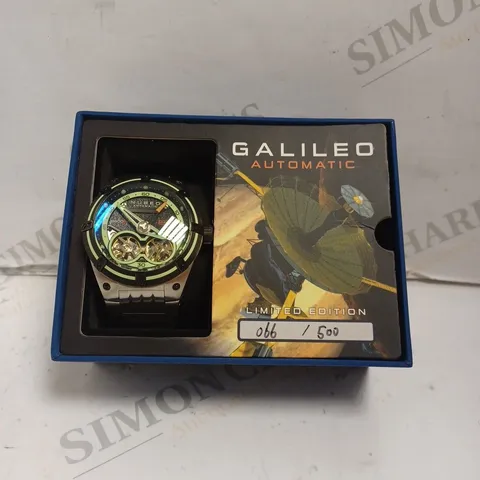 BOXED NUBEO GENTS GALLILEO LTD ED AUTOMATIC WATCH 066/500 - SILICONE STRAP - STAINLESS STEEL - SAPPHIRE CRYSTAL - 20 ATM. 