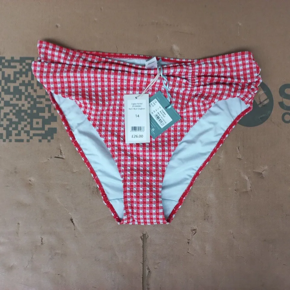 BRAVISSIMO GINGHAM MID BRIEF IN RED/BLUE SIZE 14