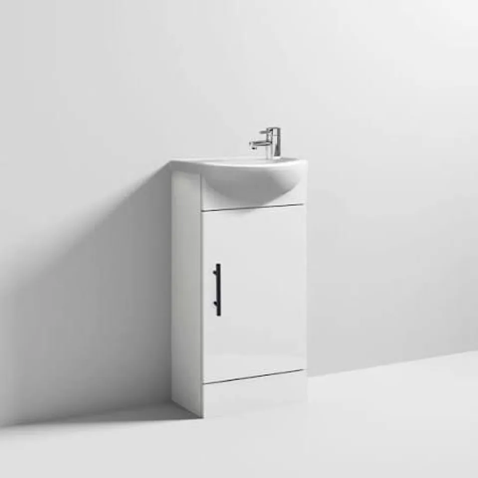 BOXED SIENNA BAIN UNIT WITH BASIN - GLOSS WHITE