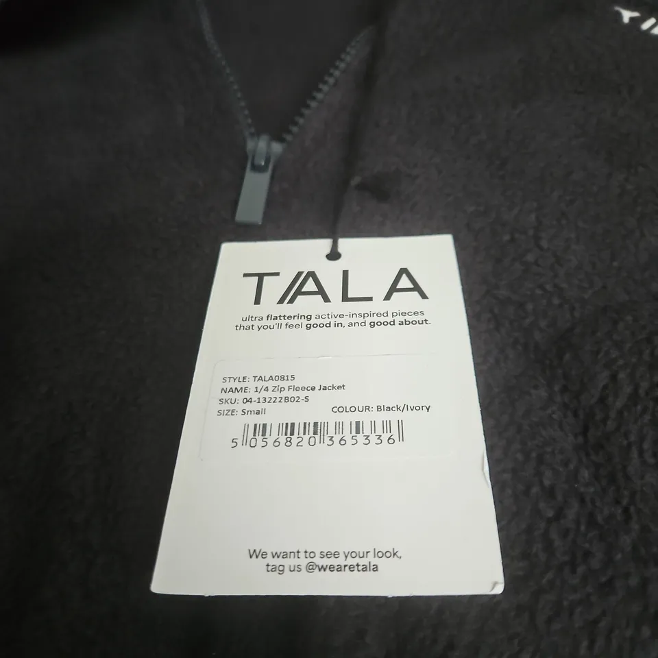 T/ALA 1/4 ZIP FLEECE JACKET – BLACK/IVORY – SMALL