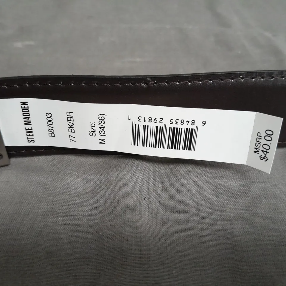 STEVE MADDEN BLACK LEATHER BELT - M 34/36