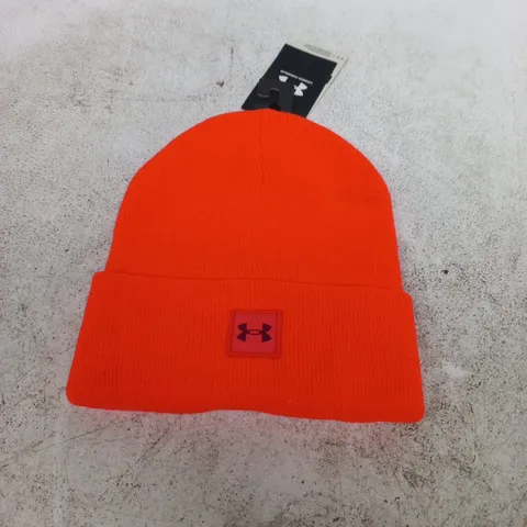 UNDER ARMOUR NEON ORANGE BEANIE HAT