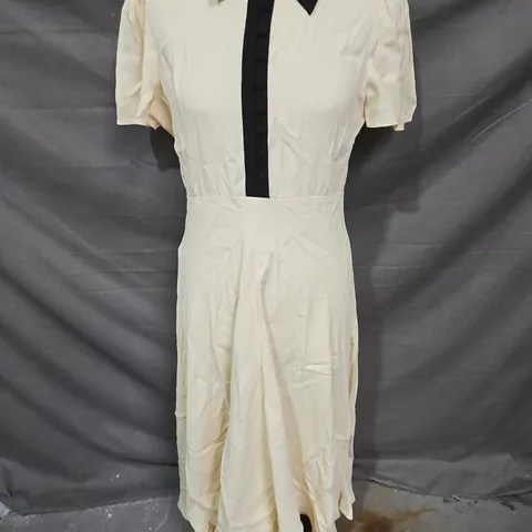 GHOST BETHAN DRESS IN YELLOW/BLACK SIZE 12