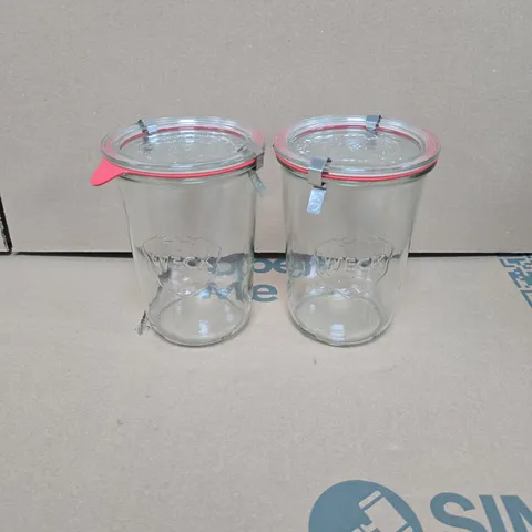 WECK GLASS MOLD JARS - SET OF 2