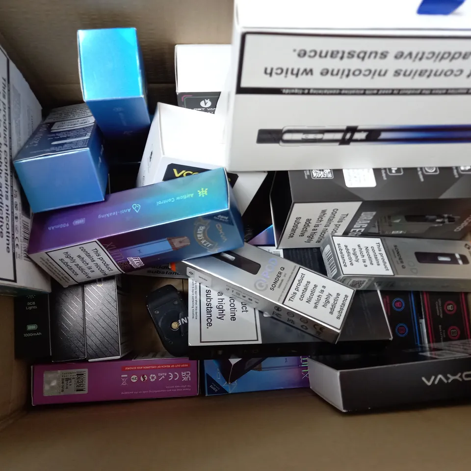 BOX OF APPROXIMATELY 20 ASSORTED E-CIGARETTES