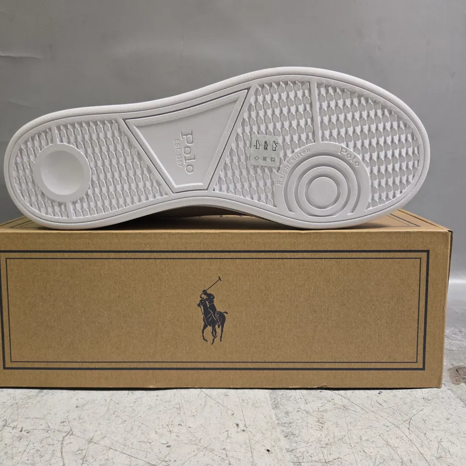 BOXED PAIR OF POLO RALPH LAUREN SHOES IN WHITE SIZE UK 9