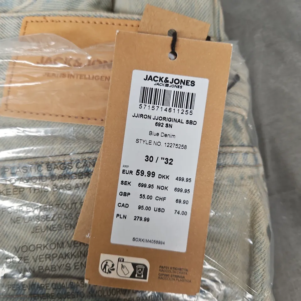 JACK & JONES JEANS – BLUE DENIM, MEN'S, SIZE 30/32
