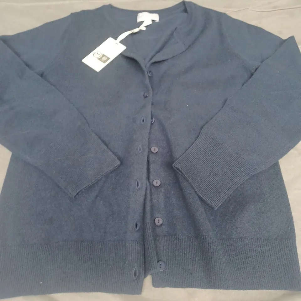 PURE COLLECTION CARDIGAN, NAVY - UK SIZE 12