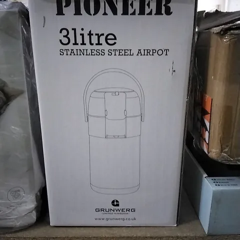 BOXED GRUNWERG PIONEER 3L STAINLESS STEEL AIRPORT 