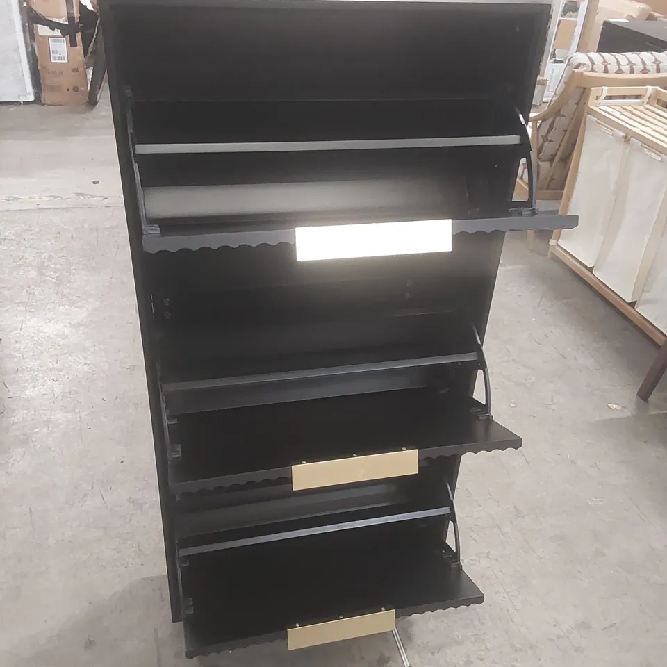 DESIGNER WOODEN SHOE STORAGE CABINET