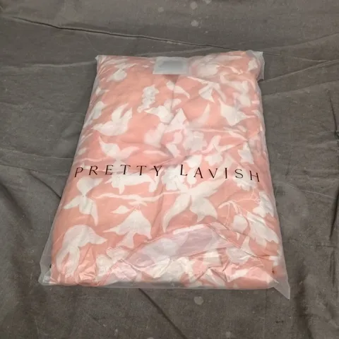 PRETTY LAVISH MADISON RUFFLE MAXI DRESS β TERRACOTTA BOTANICAL PRINT, UK 12