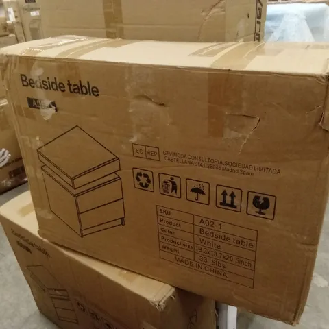 BOXED BEDSIDE TABLE - WHITE (1 BOX)
