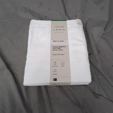 JOHN LEWIS LUXURY EGYPTIAN COTTON DUVET COVER IN WHITE - DOUBLE