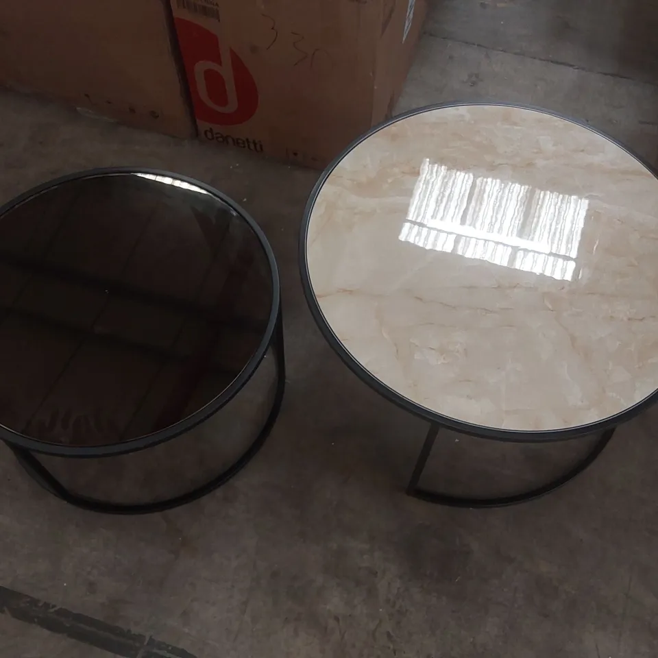 DANETTI FAUX MARBLE NESTING COFFEE TABLE