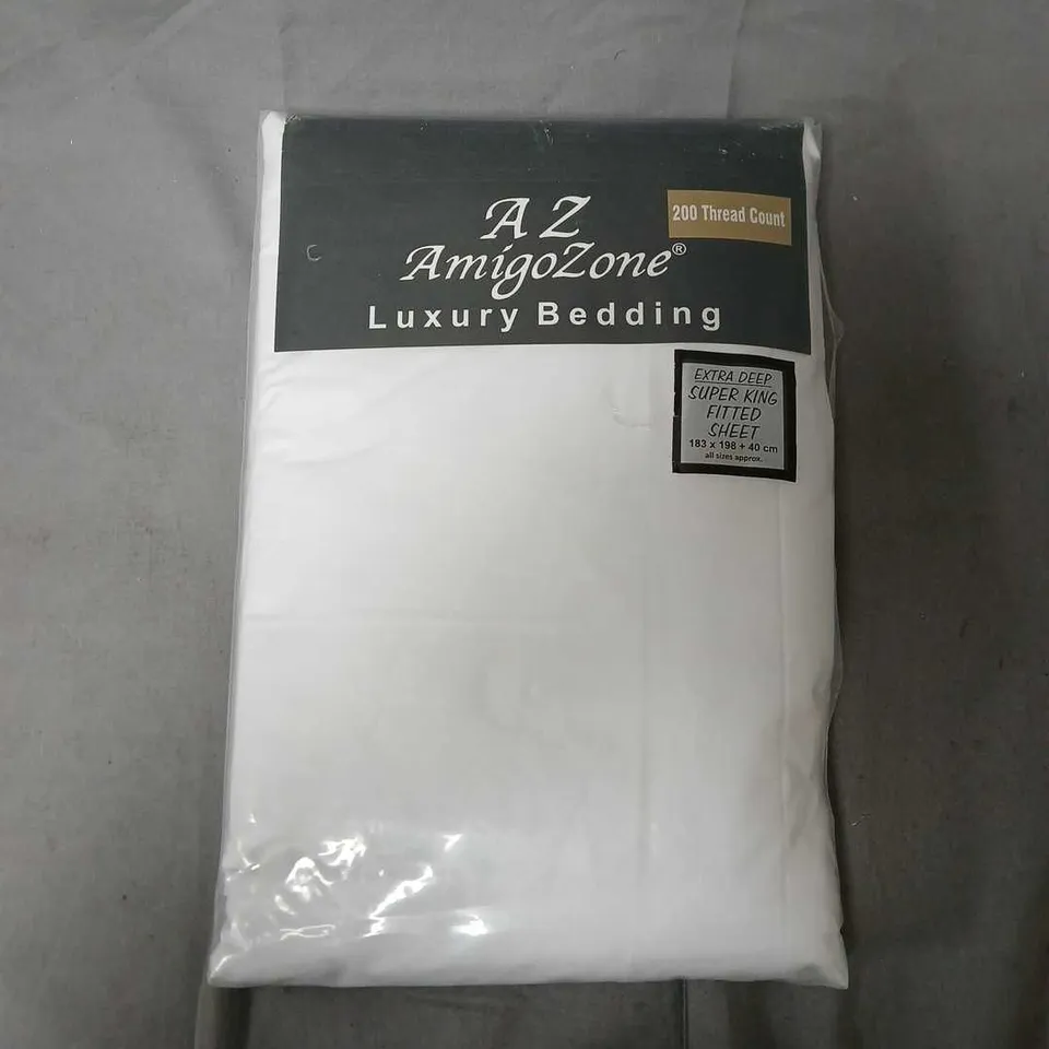 AZ AMIGOZONE LUXURY BEDDING EXTRA DEEP SUPER KING FITTED SHEET – 200 THREAD COUNT