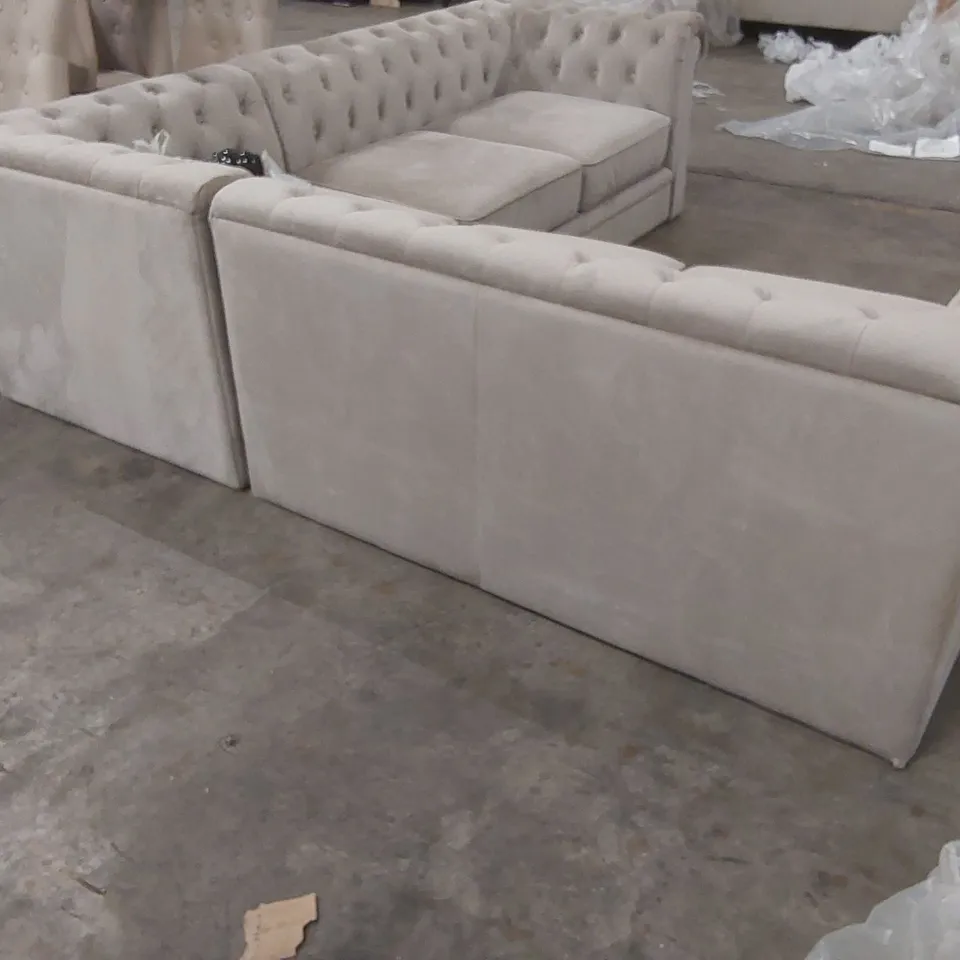 QUALITY DESIGNER VELVET CHESTERFIELD CORNER SOFA