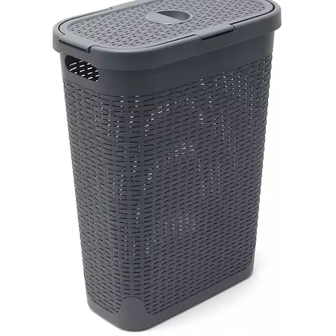 ADDIS FAUX RATTAN LAUNDRY HAMPER