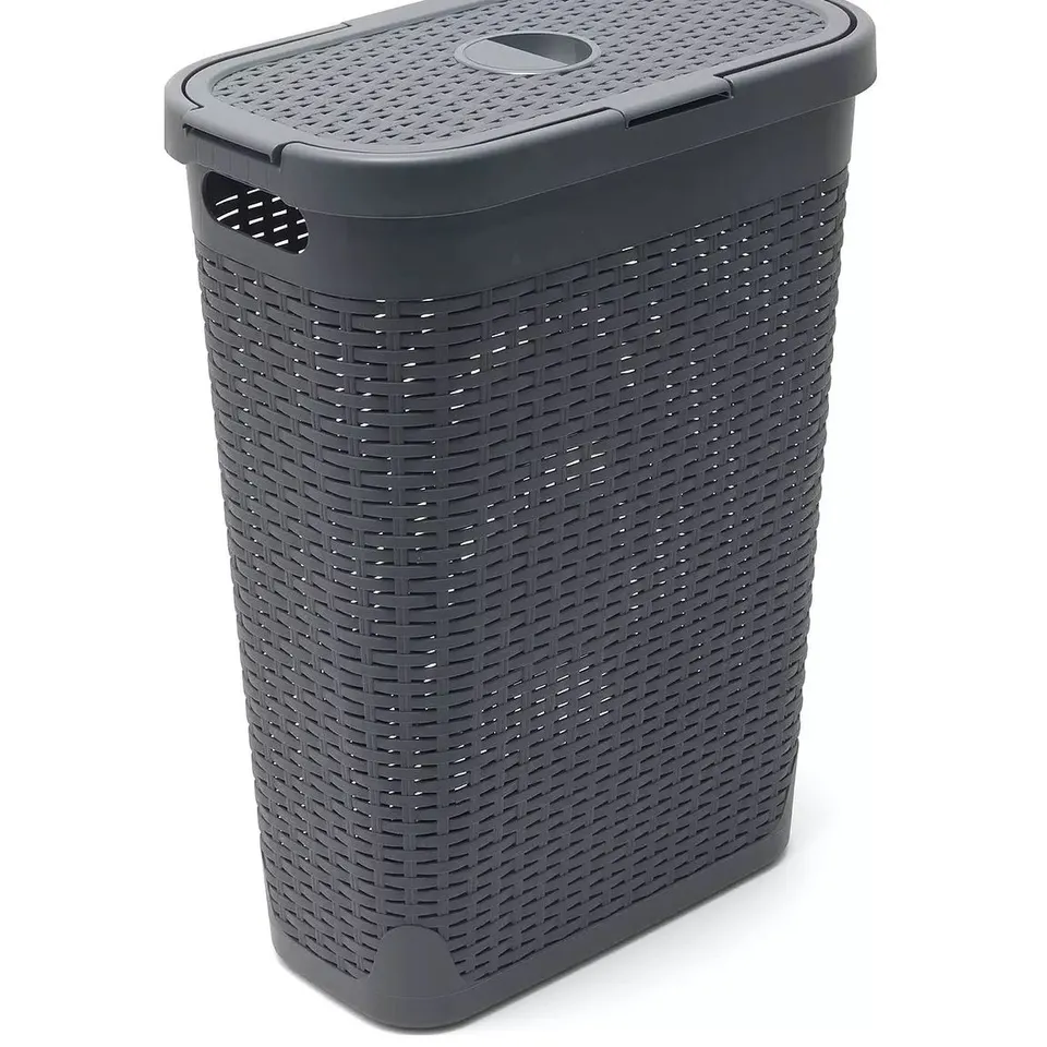 ADDIS FAUX RATTAN LAUNDRY HAMPER RRP £22.99