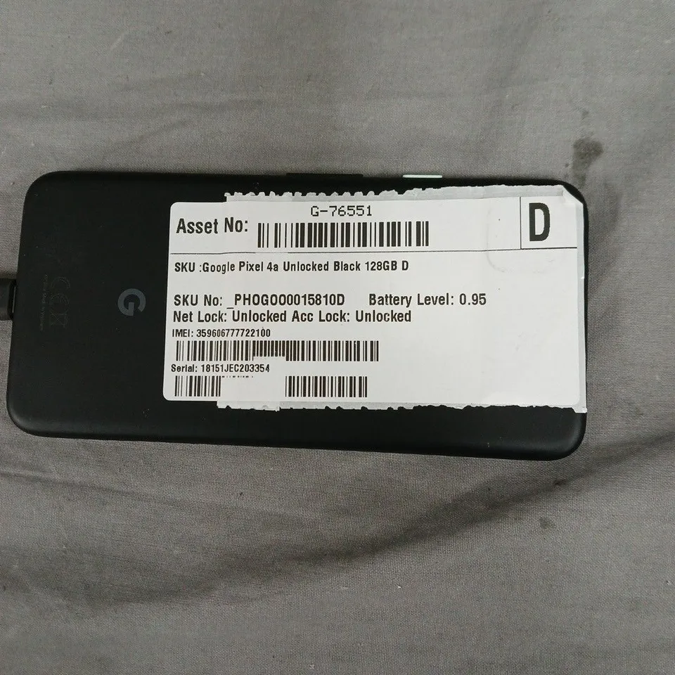 GOOGLE PIXEL 4A – 128GB – BLACK – UNLOCKED SMARTPHONE