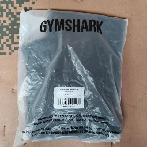 BAGGED GYM SHARK ADAPT CAMO SEAMLESS LEGGINGS IN GREY SIZE SMALL