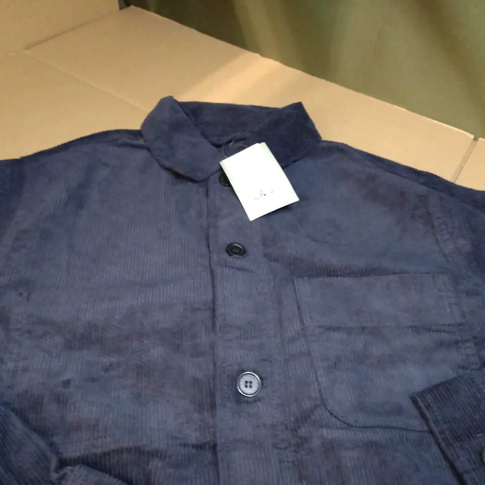 H&M NAVY CORD BUTTON THROUGH SHACKET - MEDIUM