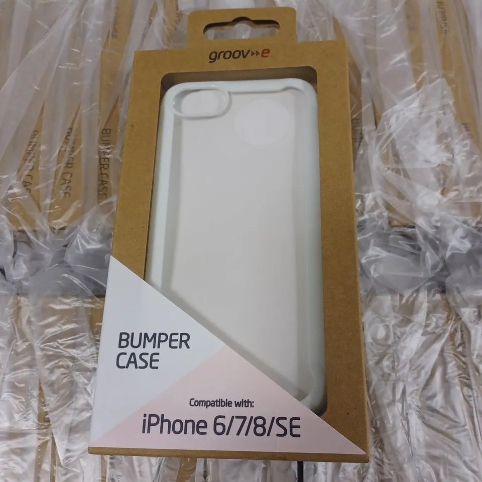 LOT OF APPROXIMATELY 100 GROOVE BUMPER TPU EDGE CASES FOR IPHONE 6/7/8/SE - WHITE