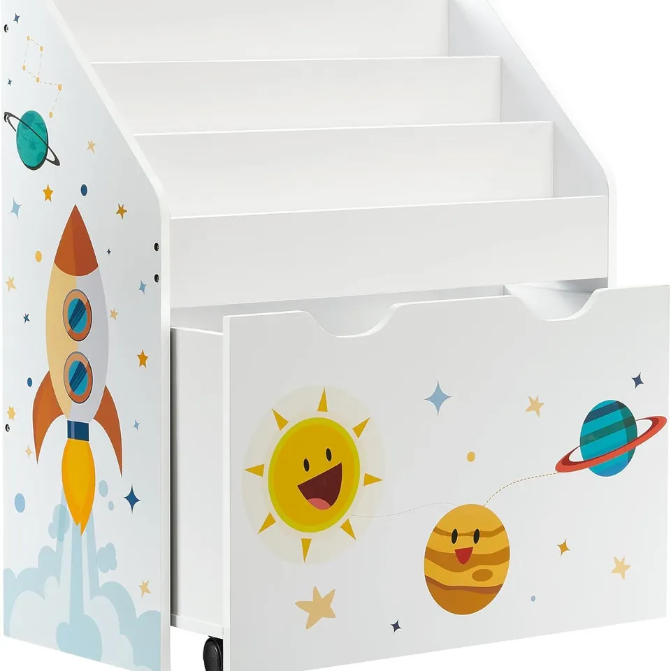 BOXED SONGMICS TOY ORGANISER, CHILDREN BOOKSHELF WITH 3 SHELVES - WHITE 