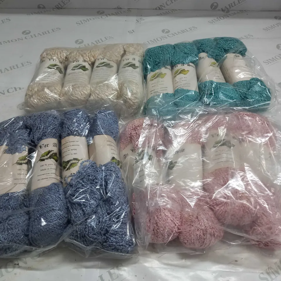 LARGE QUANTITY OF AU VER A SOIE BUNDLES OF STRING IN VARIOUS COLOURS
