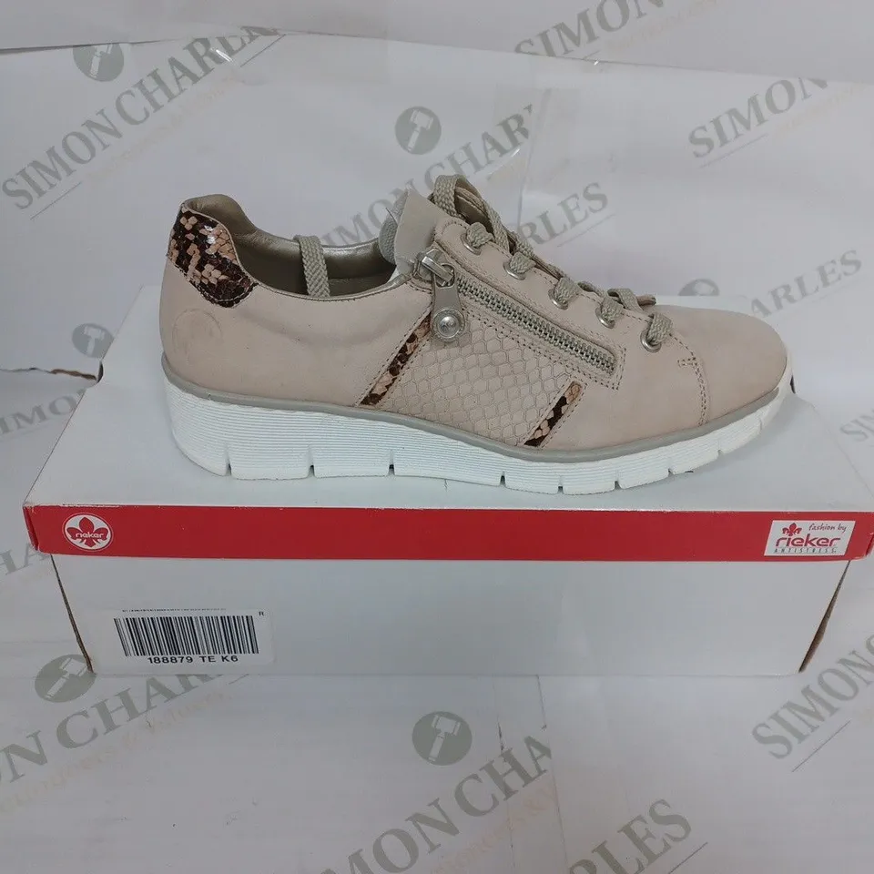 BOXED RIEKER TAUPE TRAINERS SIZE 6