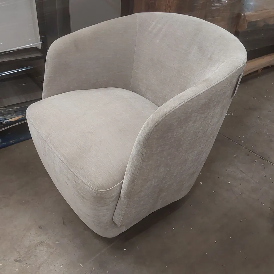 DANETTI NATALIA LIGHT GREY CHENILLE SWIVEL ACCENT CHAIR