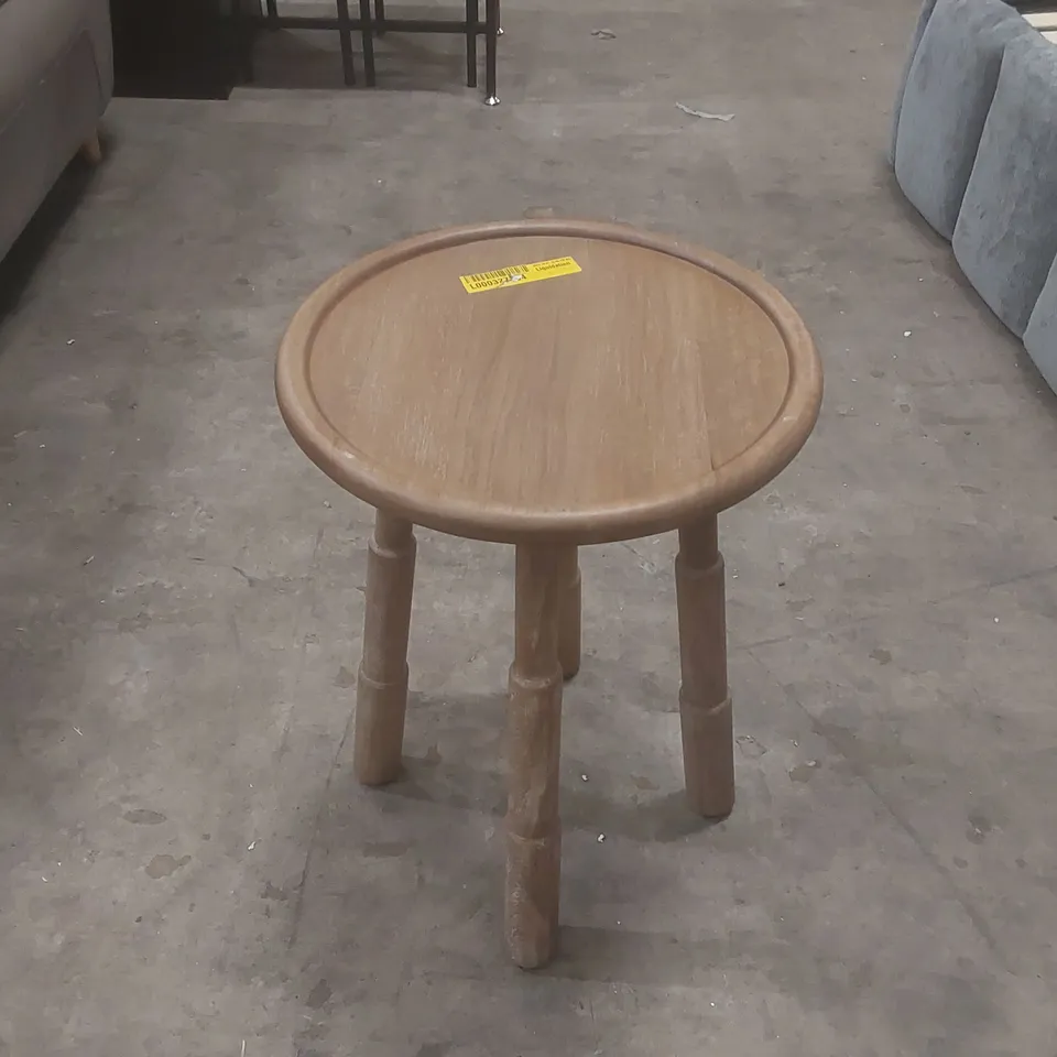 BALI SOLID WOOD ROUND TRAY TOP END TABLE